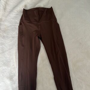 Lulu lemon align leggings with pockets espresso brown size 6 length 25”